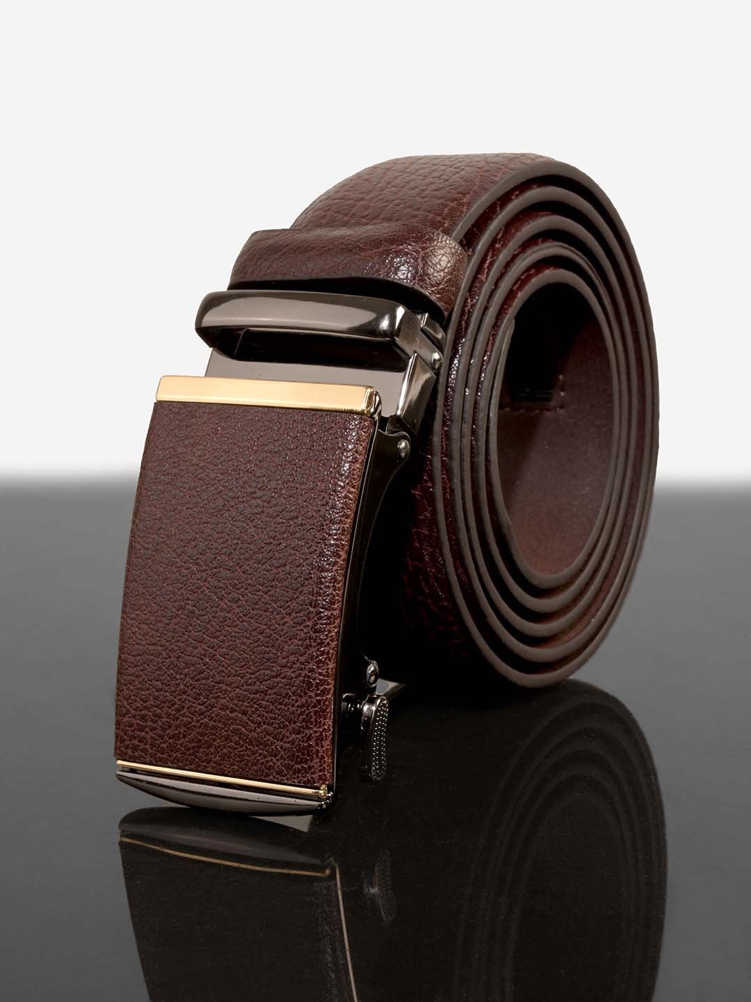 

BuckleUp Men Brown Solid Leather Belt