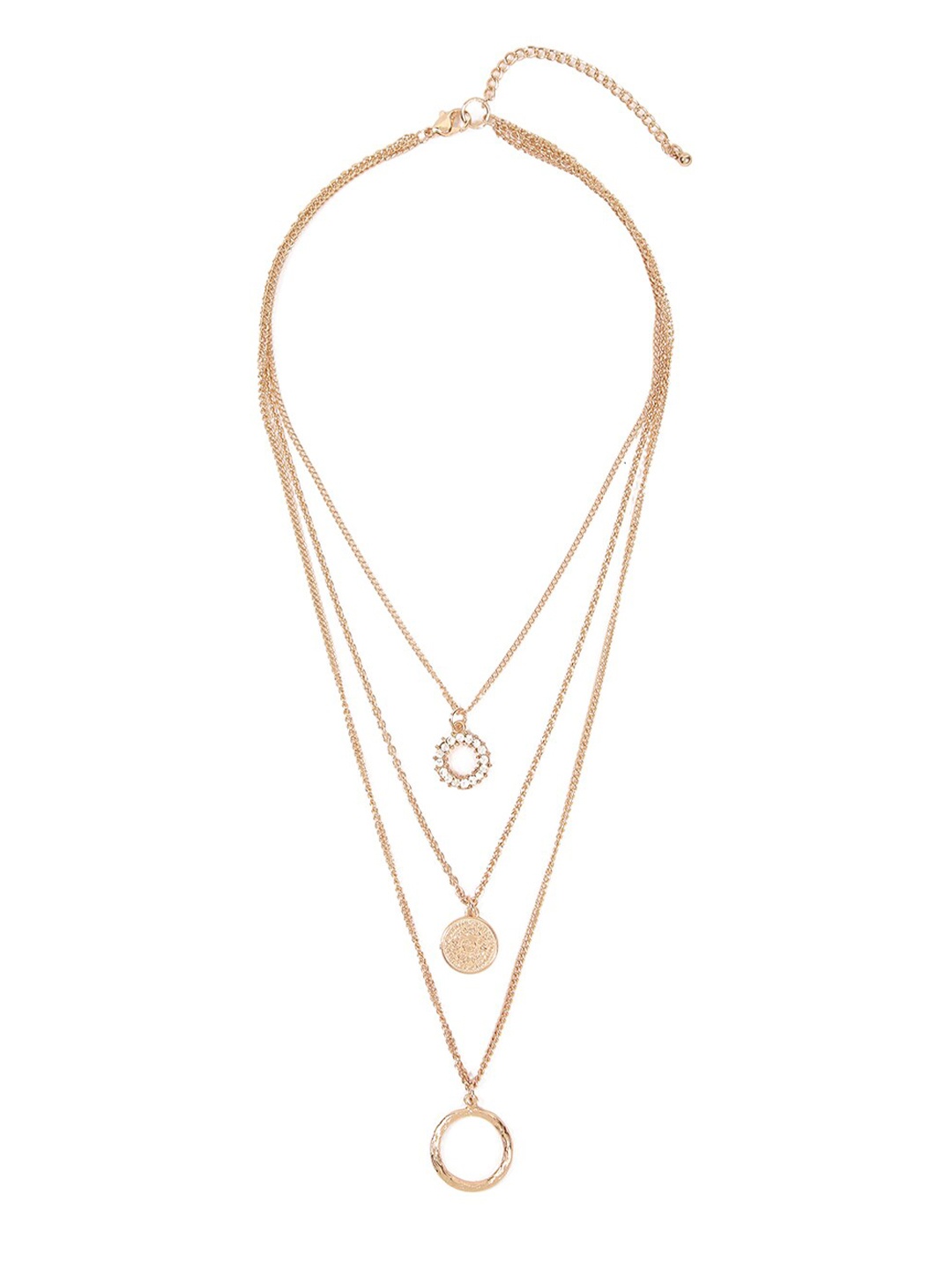 

FOREVER 21 Gold-Toned Metal Layered Pendant Minimal Necklace