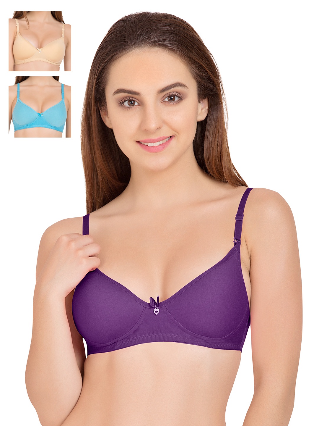 

Tweens Pack of 3 Medium-Coverage T-shirt Bras 1821, Purple