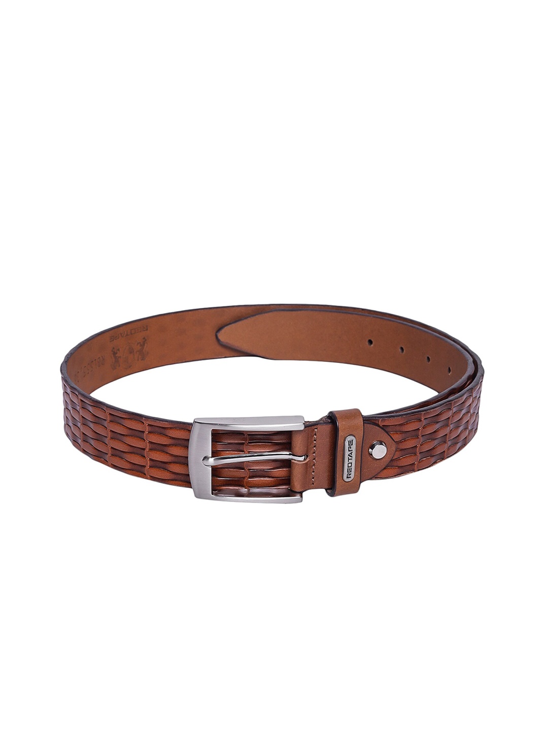 

Red Tape Men Brown Textured Leather Belt