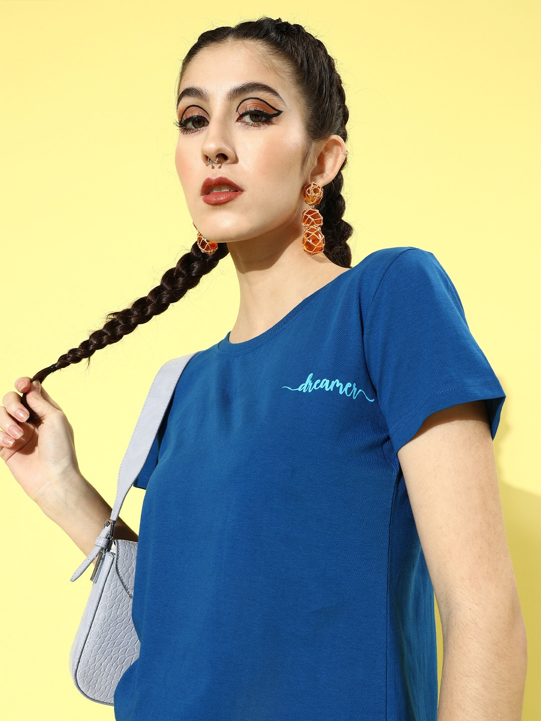 

Globus Women Blue Solid Tshirt