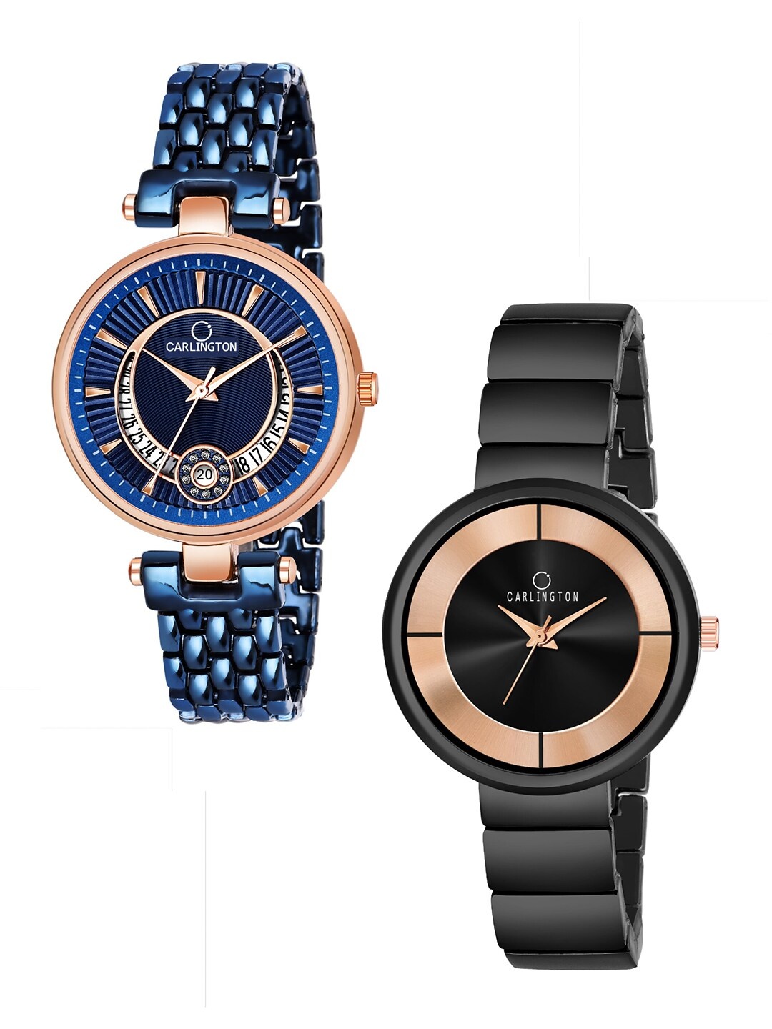 

CARLINGTON Women Blue & Black Analogue Watch Combo