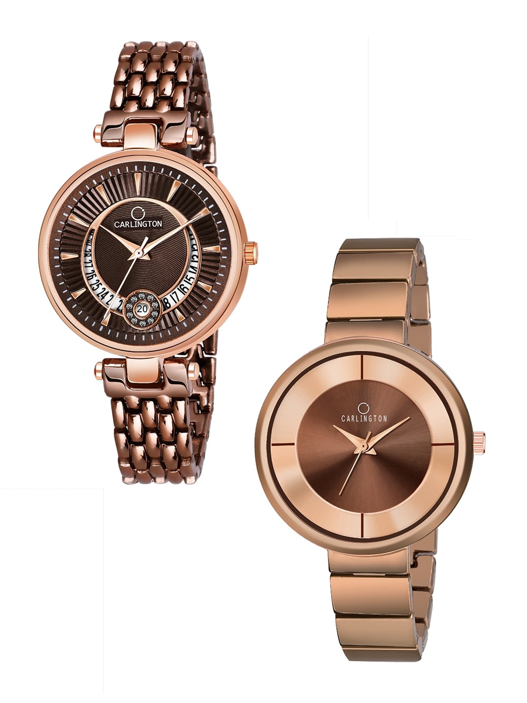 

CARLINGTON Women Set of 2 Brown Analogue Watches