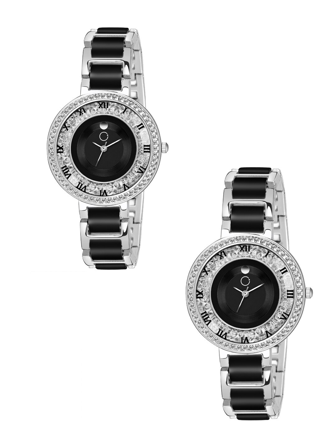 

CARLINGTON Women Steel & Black Analogue Watch Combo