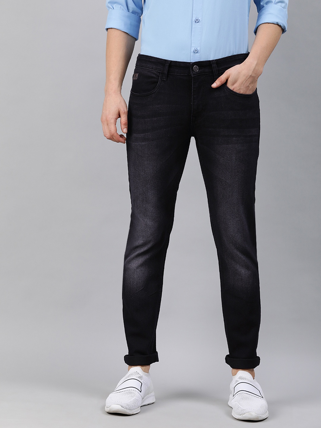 

WROGN Men Black Slim Fit Light Fade Stretchable Jeans