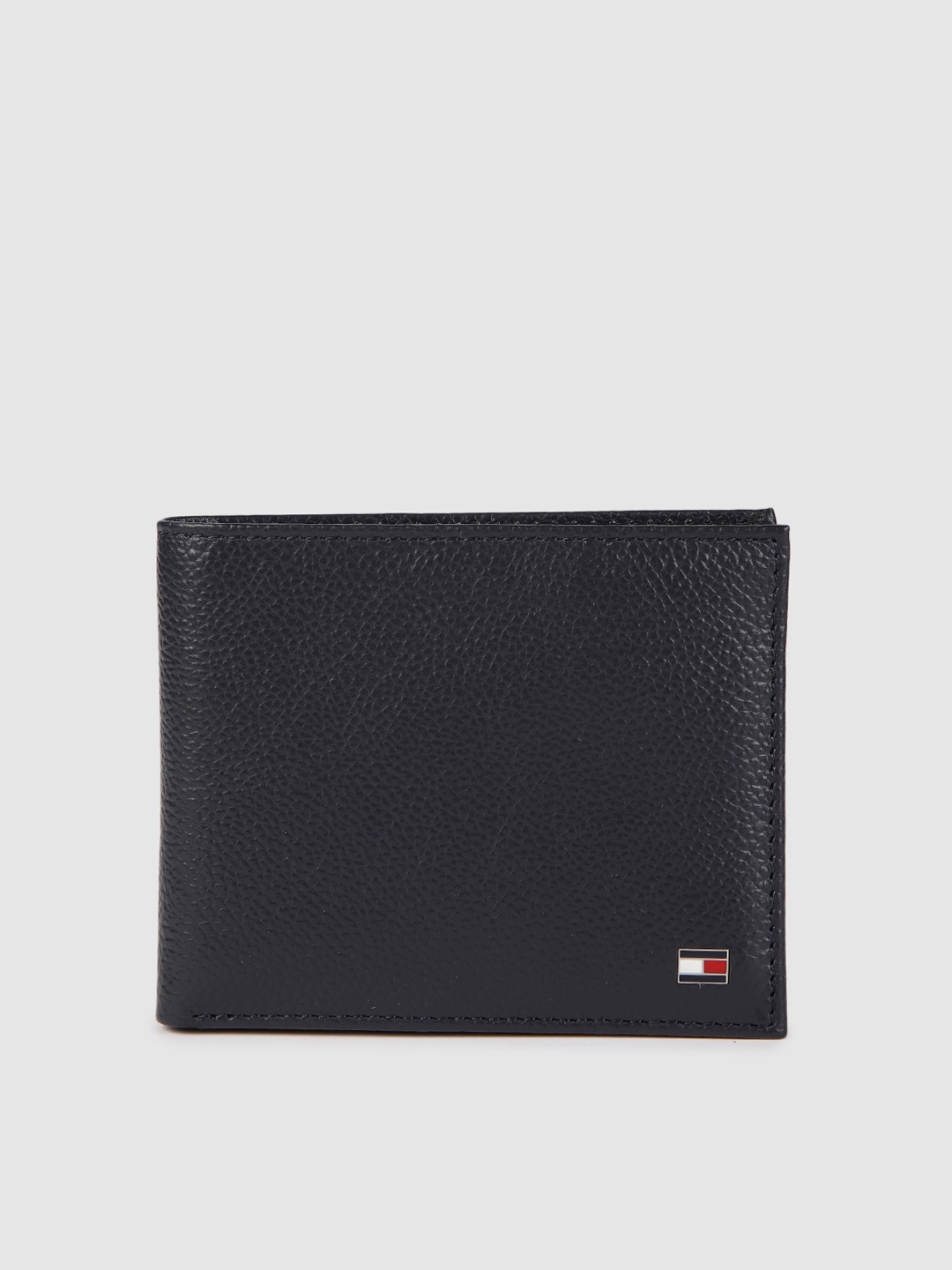 

Tommy Hilfiger Men Navy Blue Solid Leather Two Fold Wallet