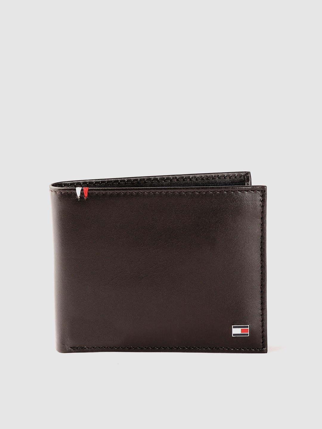 

Tommy Hilfiger Men Brown Solid Leather Two Fold Wallet