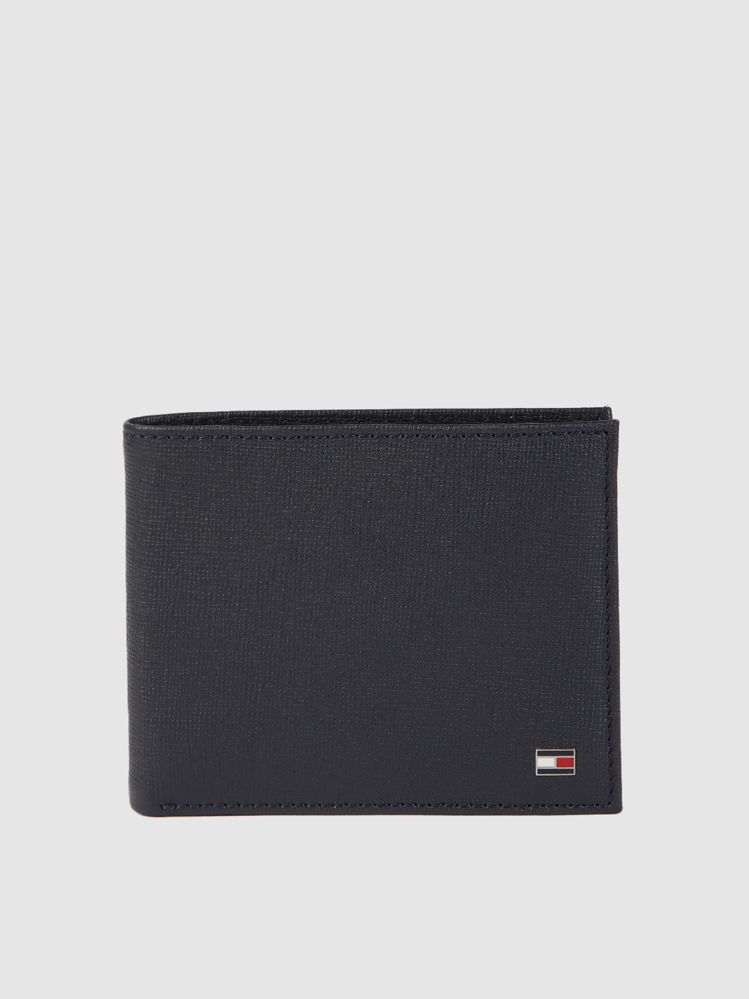 

Tommy Hilfiger Men Navy Blue Textured Leather Two Fold Wallet