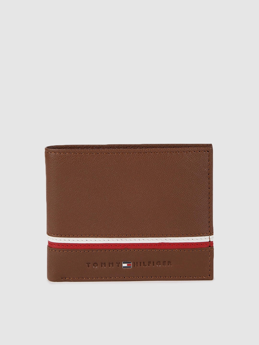 

Tommy Hilfiger Men Brown Solid Leather Two Fold Wallet