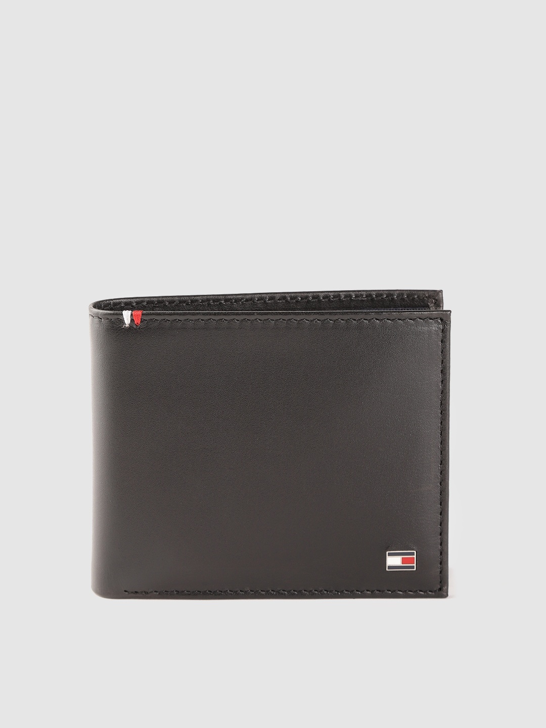 

Tommy Hilfiger Men Black Solid Leather Two Fold Wallet