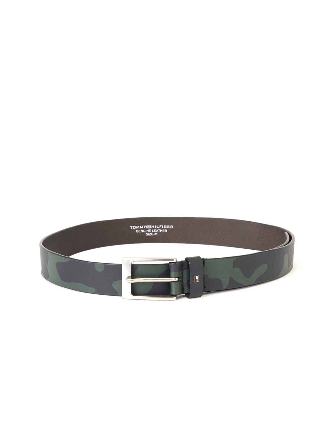 

Tommy Hilfiger Men Green Camouflage Printed Leather Belt