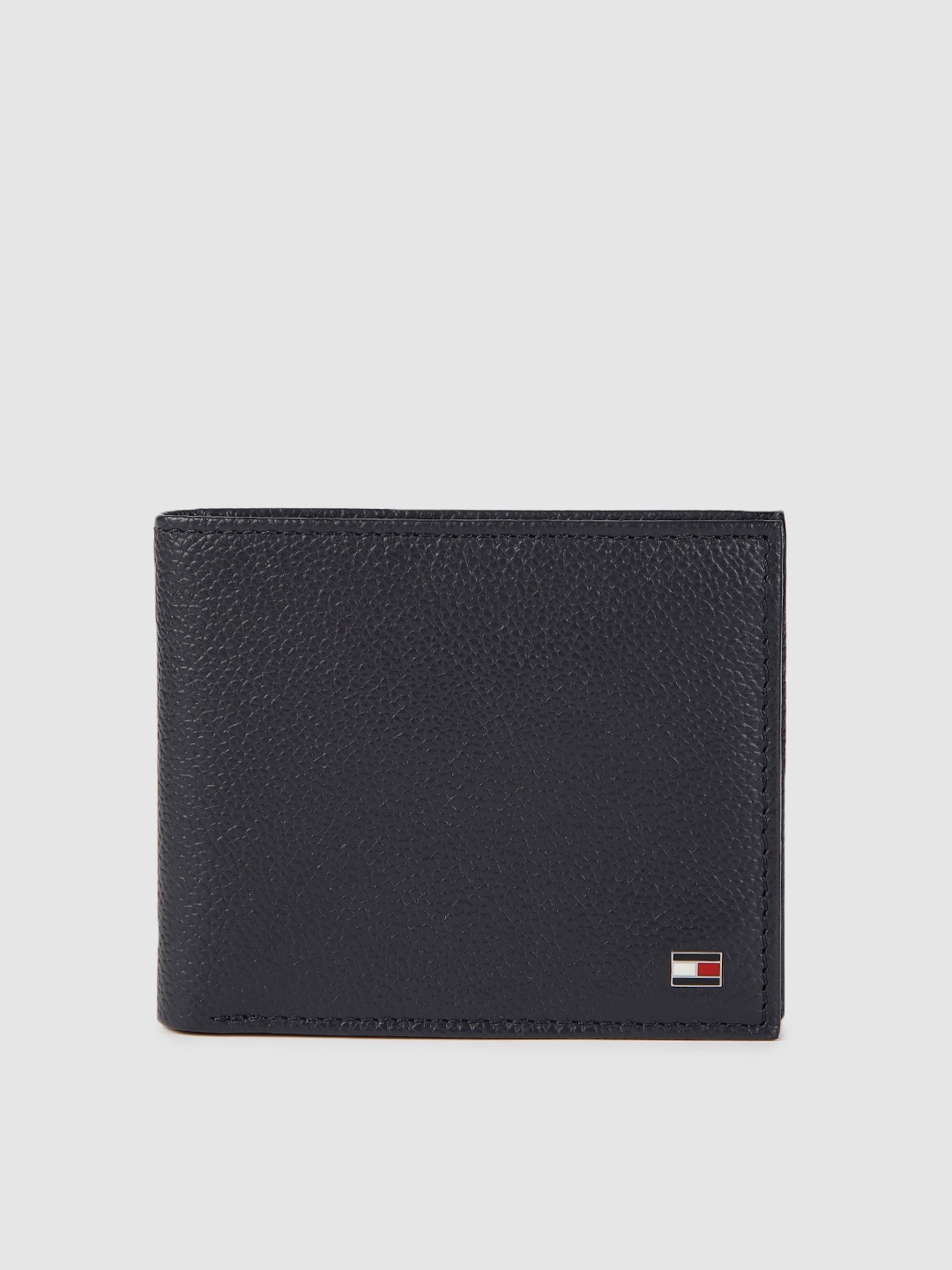 

Tommy Hilfiger Men Blue Leather Textured Two Fold Wallet