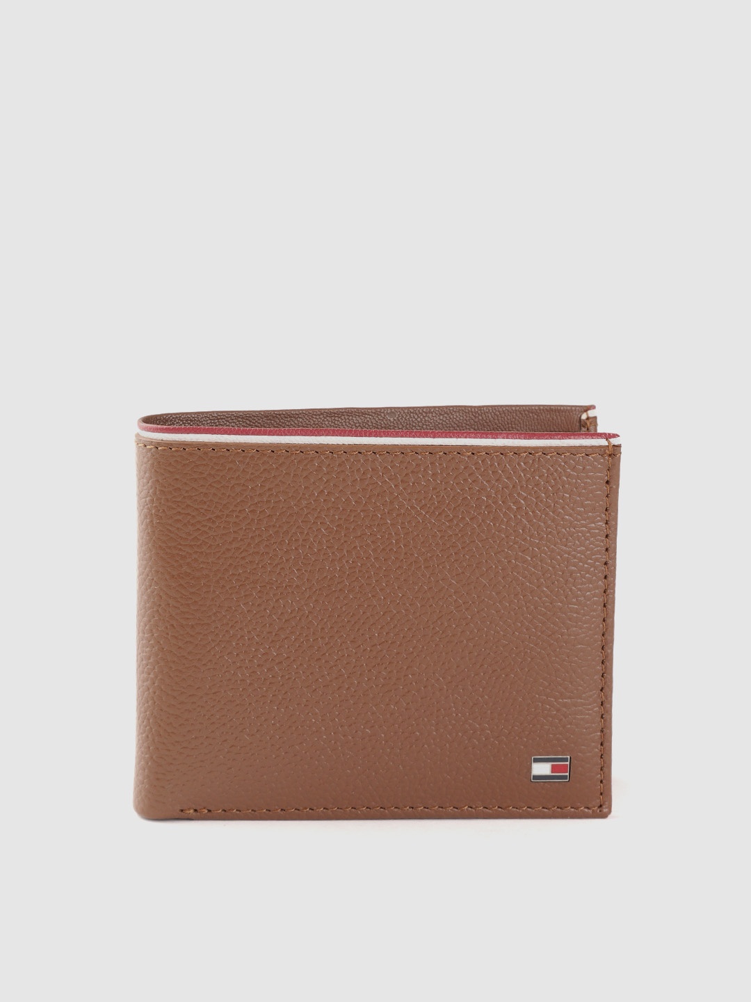 

Tommy Hilfiger Men Tan Solid Leather Two Fold Wallet