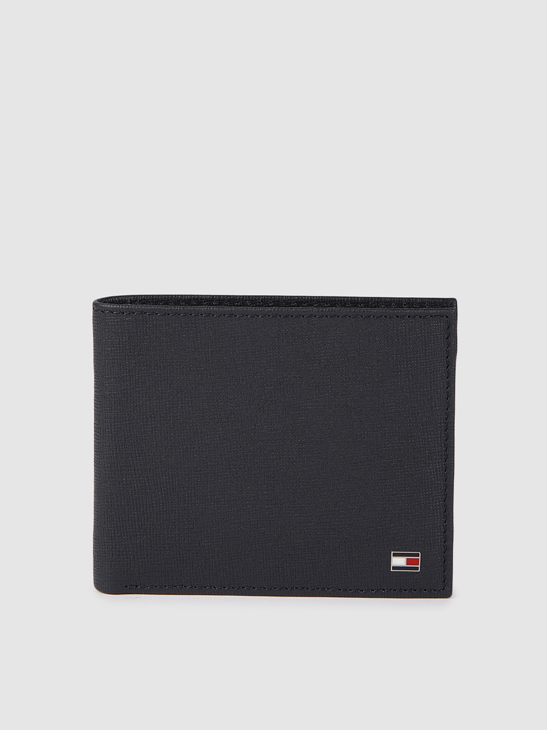 

Tommy Hilfiger Men Navy Blue Textured Leather Two Fold Wallet
