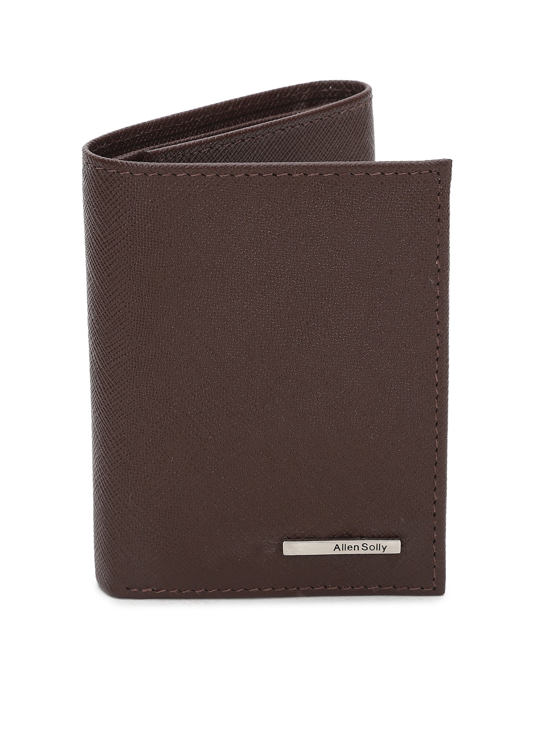 

Allen Solly Men Coffee Brown Snakeskin Textured Three Fold Leather Wallet