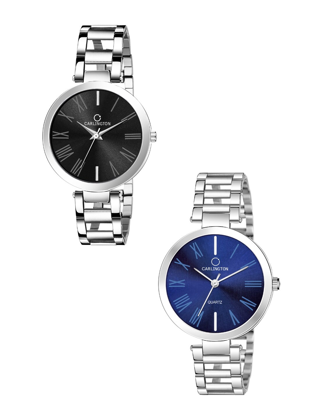 

CARLINGTON Women Set Of 2 Analogue Watches, Black