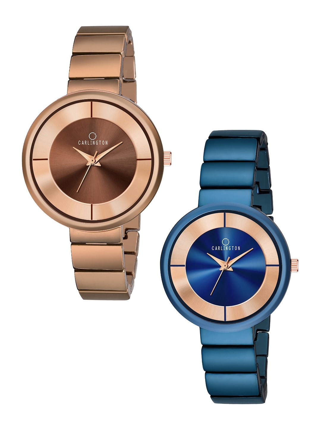 

CARLINGTON Women Pack Of 2 Brown & Blue Analogue Watch