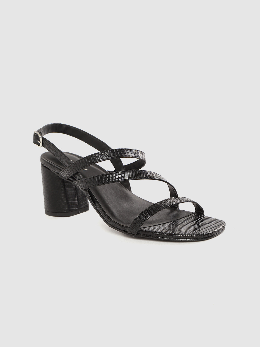 

Allen Solly Women Black Snakeskin Textured Block Heels