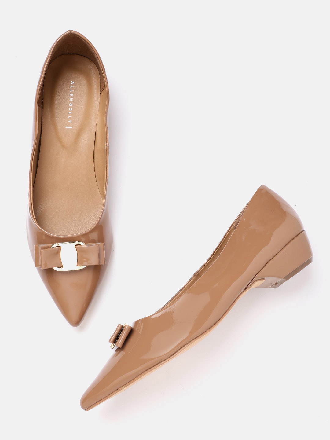 

Allen Solly Women Brown Patent Finish Ballerinas