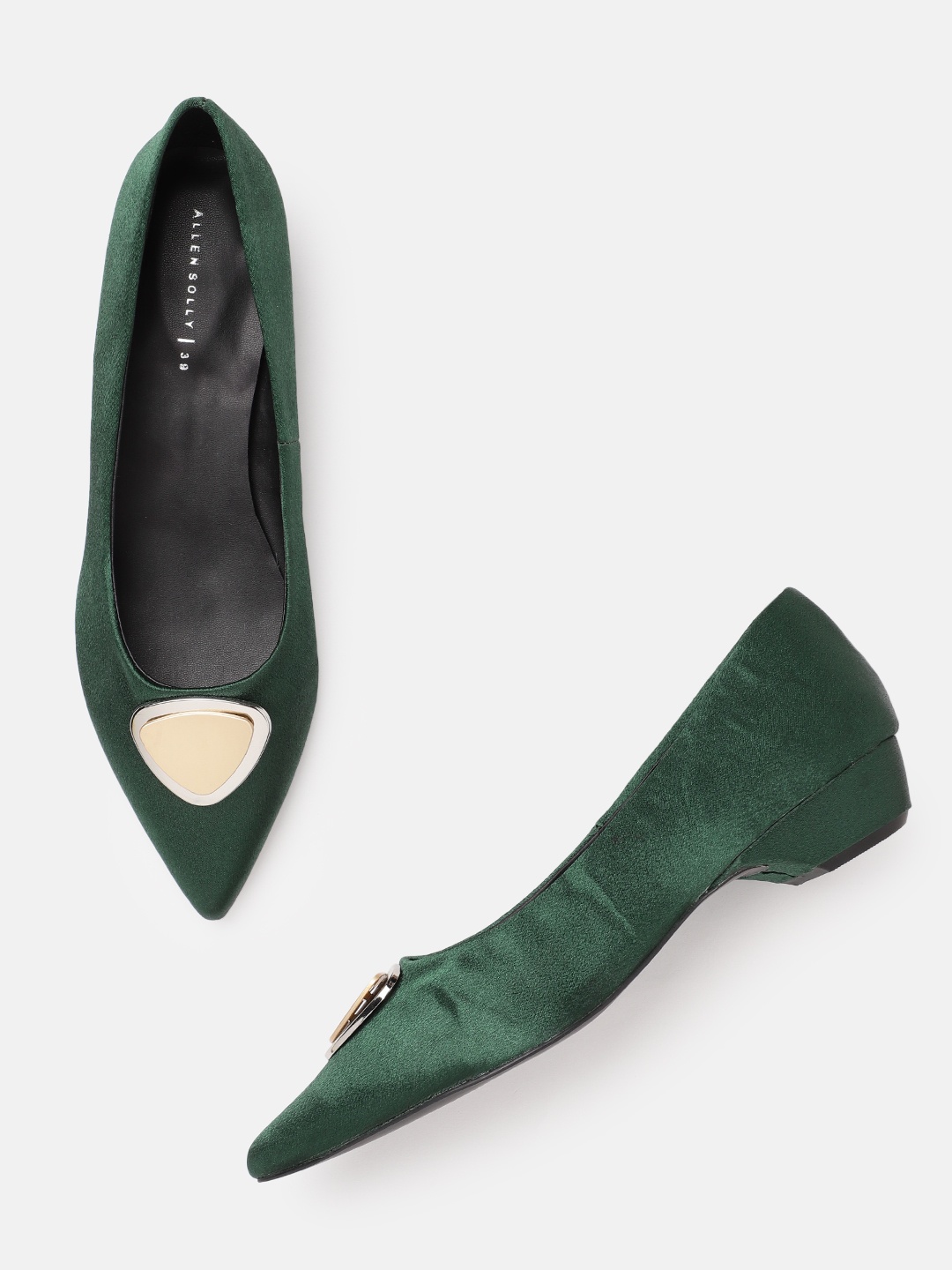 

Allen Solly Women Green Satin Finish Ballerinas