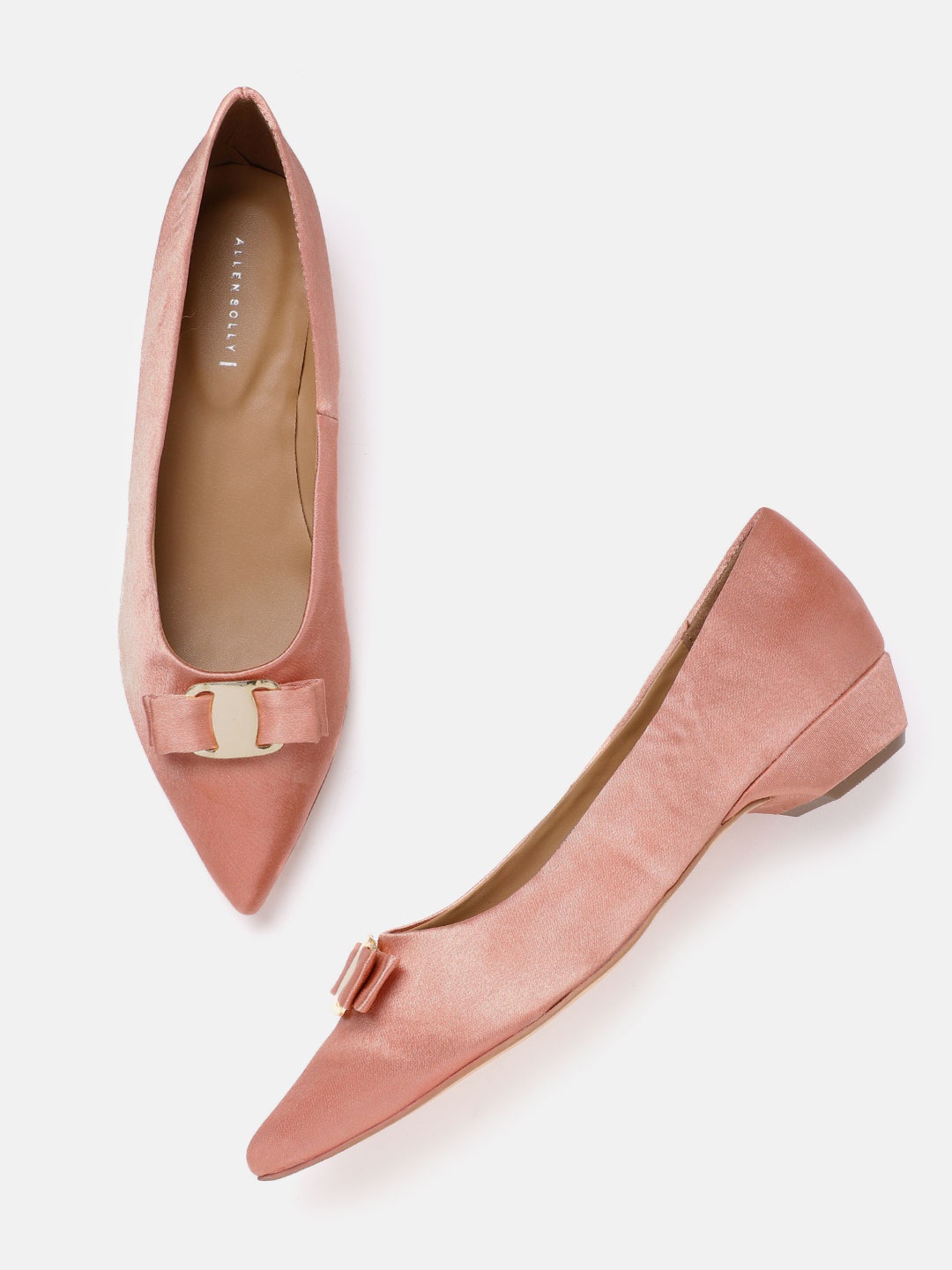 

Allen Solly Women Coral Pink Satin Finish Ballerinas