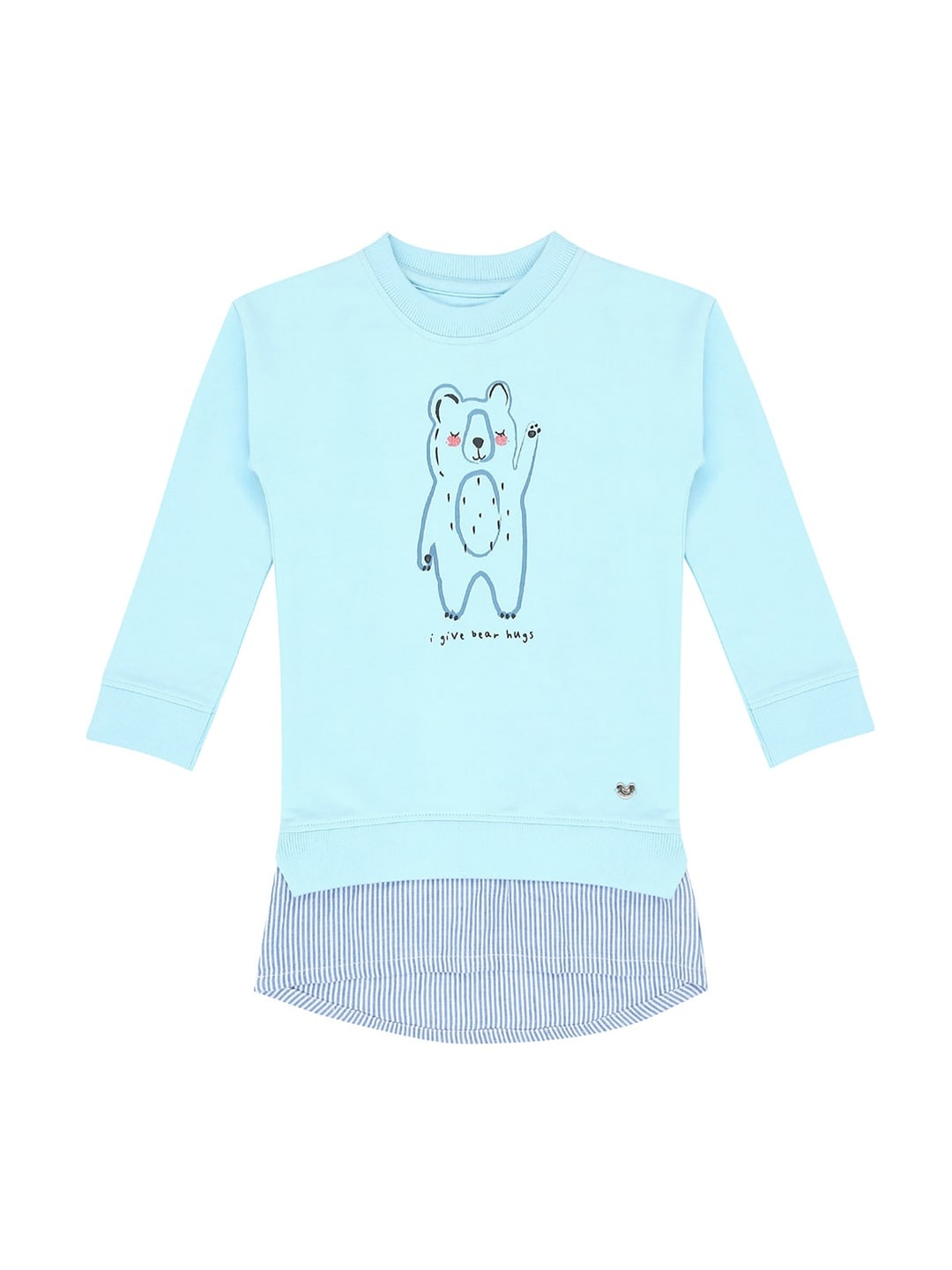

Ed-a-Mamma Girls Blue Pure Cotton Printed A-Line Sustainable Dress