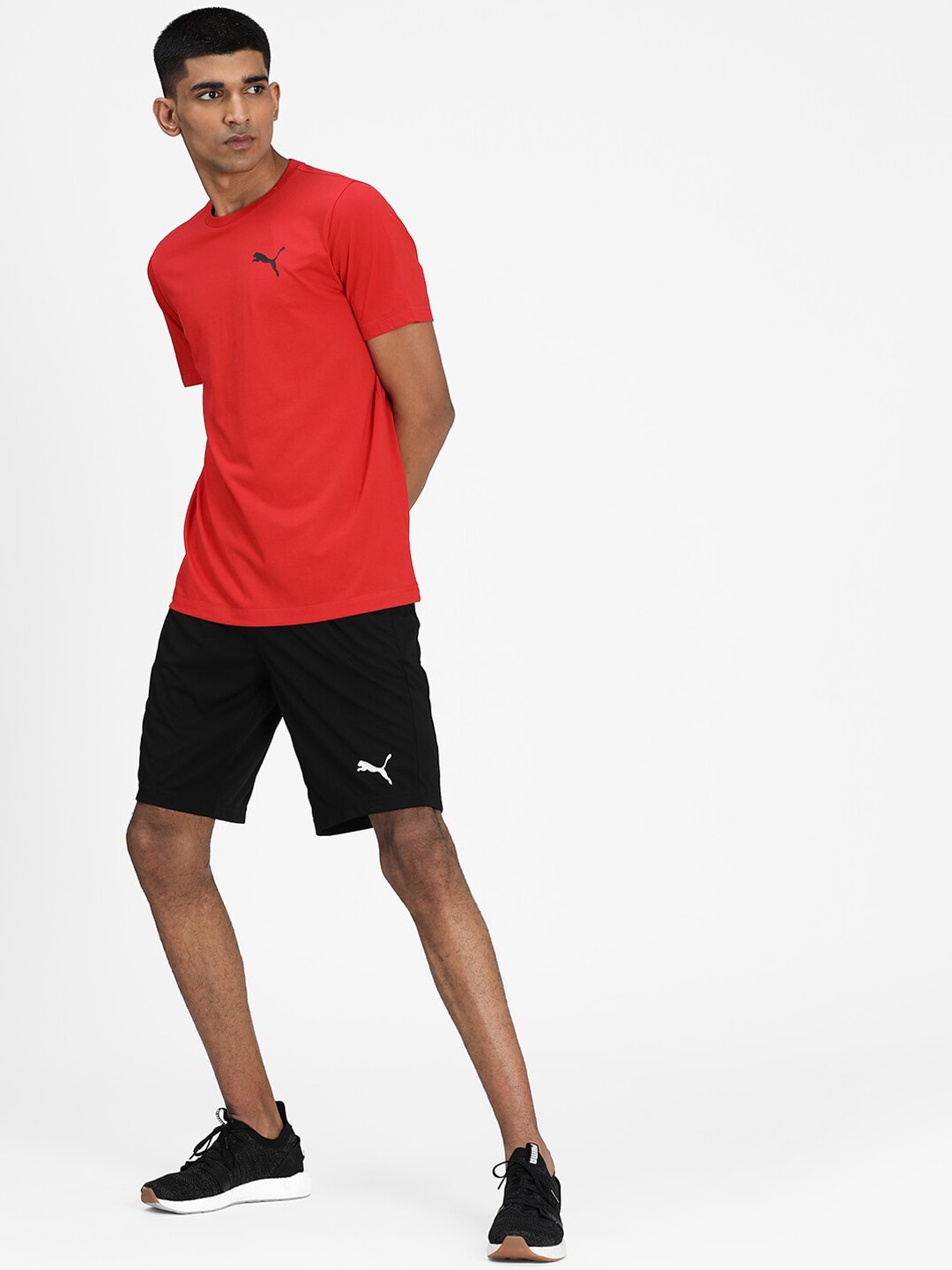Puma Men Black Solid Regular Fit Sports Sustainable Shorts