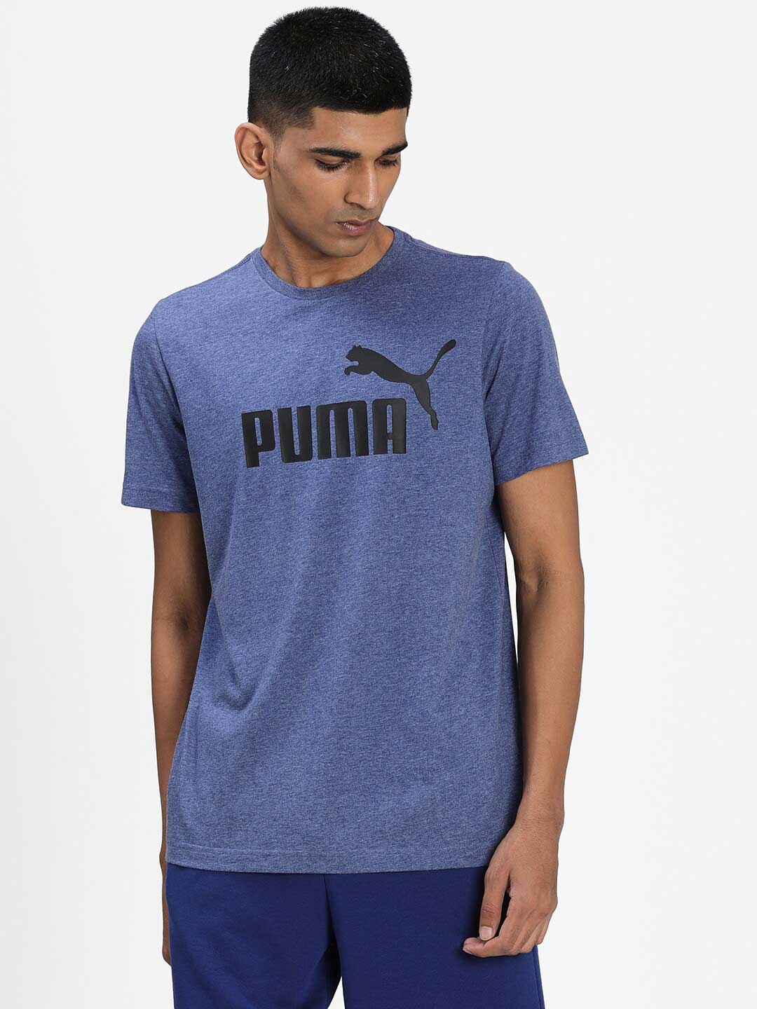 

Puma Men Blue Printed Round Neck Cotton Sustainable T-shirt