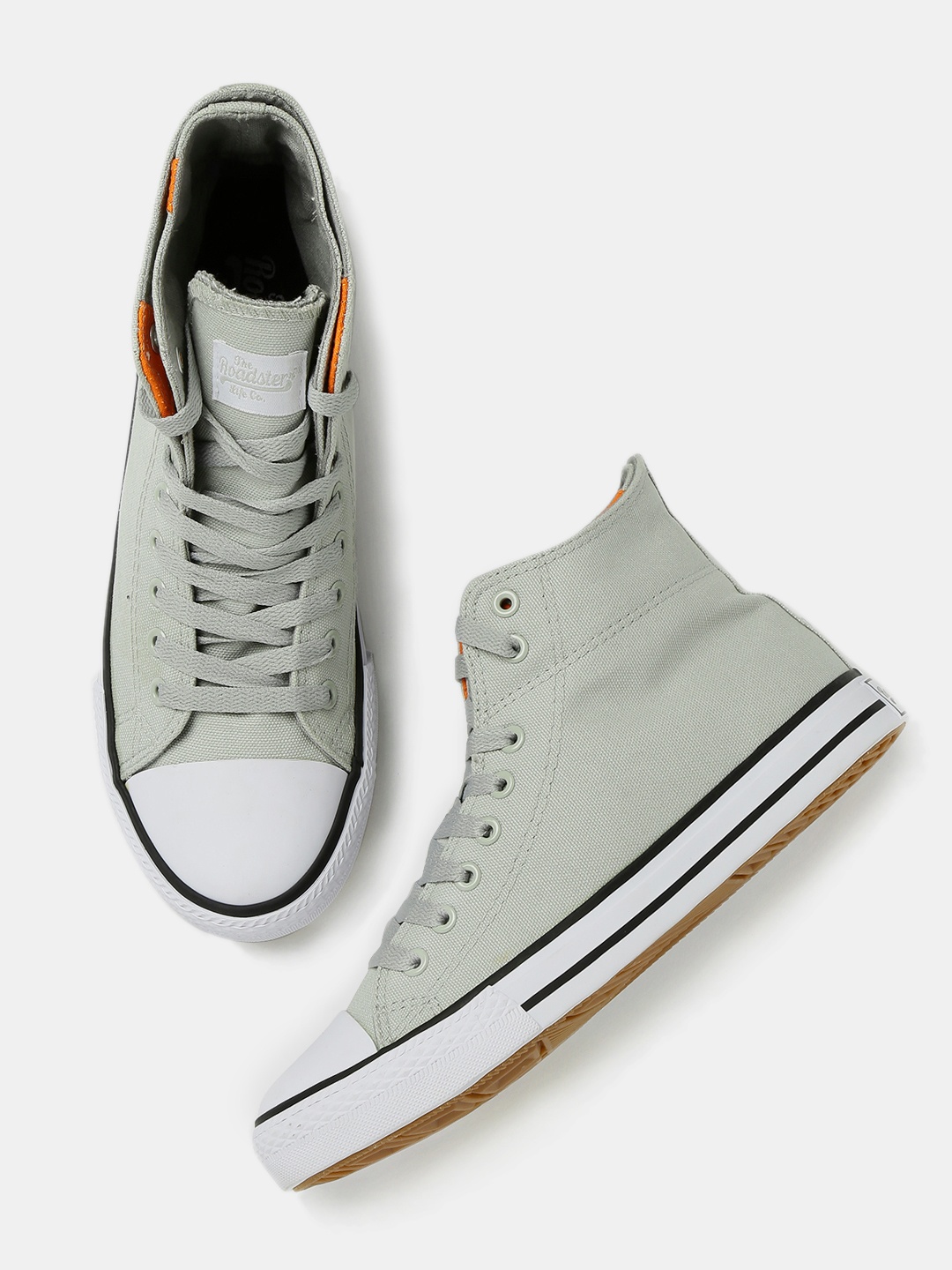 

Roadster Men Grey High-Top Sneakers