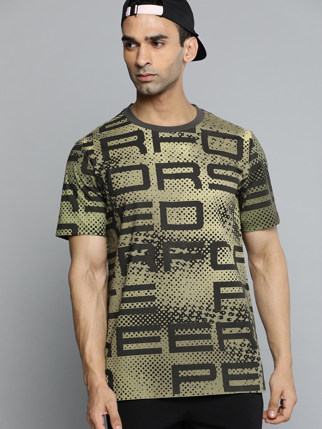 

Puma Men Green & Black Pure Cotton Typography Printed T-shirt