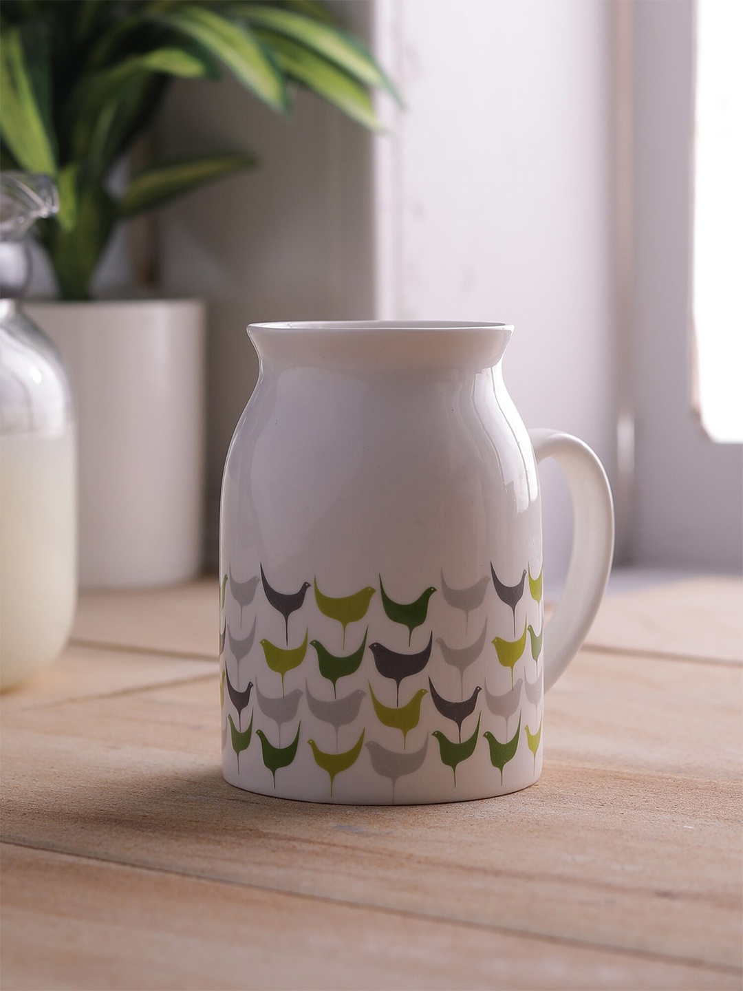 

CLAY CRAFT White & Grey Printed Ceramic Mugs 300 ml