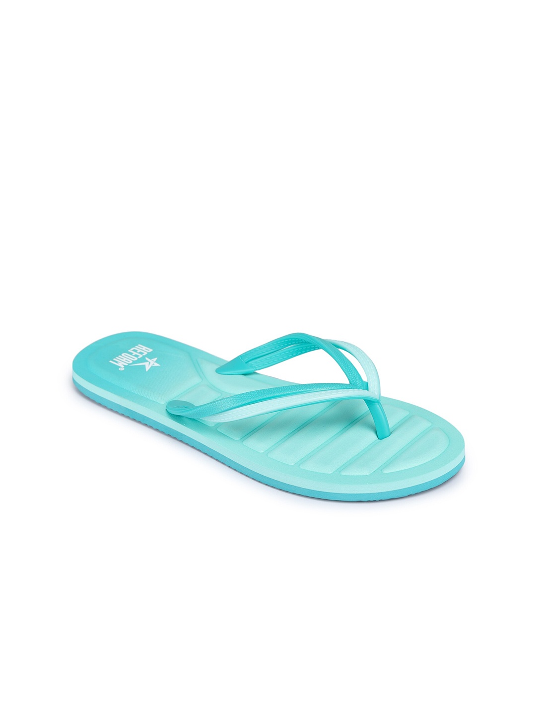 

REFOAM Women Sea Green Striped Thong Flip-Flops