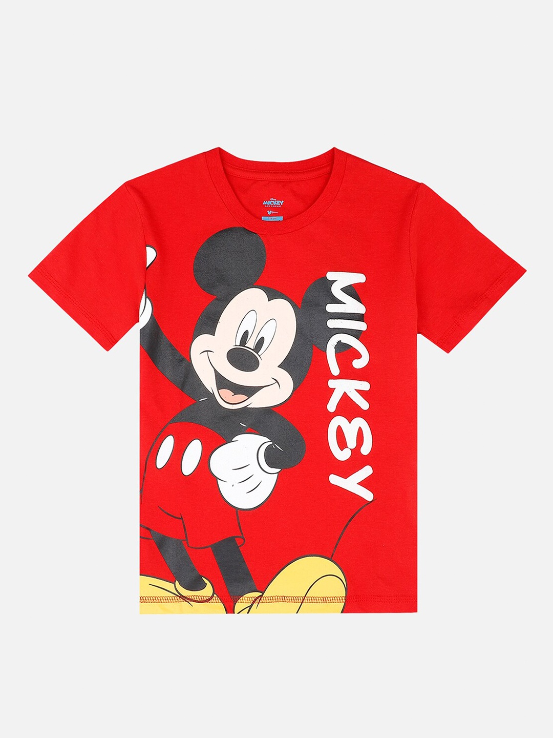 

Kids Ville Mickey & Friends Boys Red Printed Cotton T-shirt