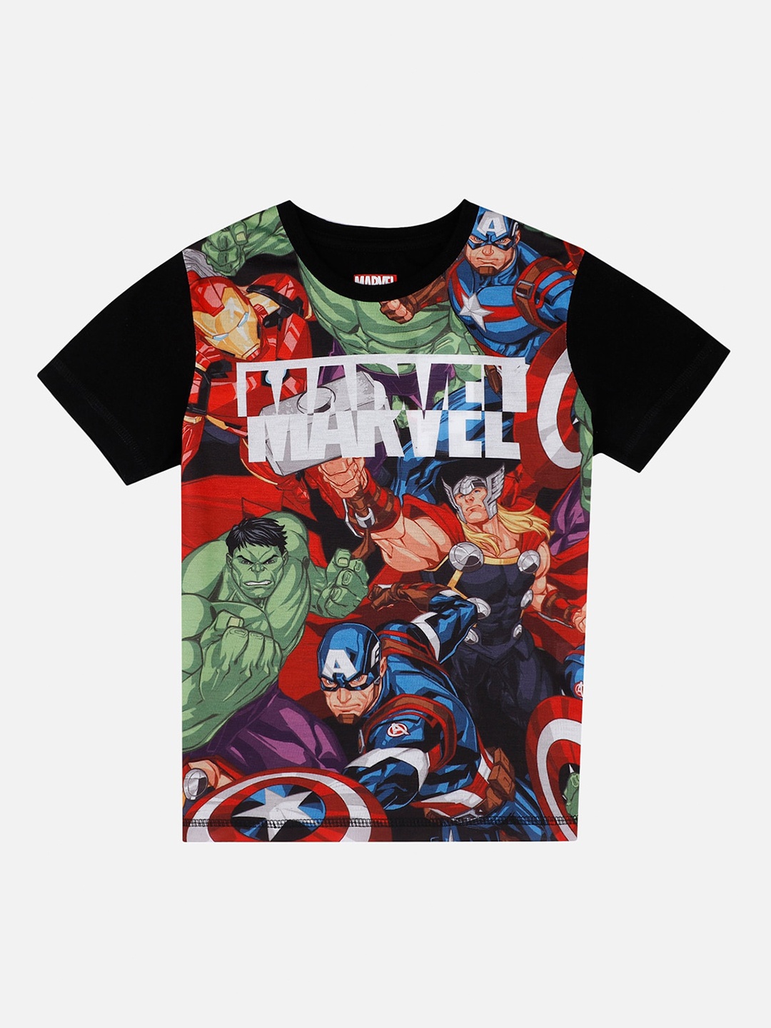 

Kids Ville Boys Avengers Printed Round Neck T-shirt, Multi