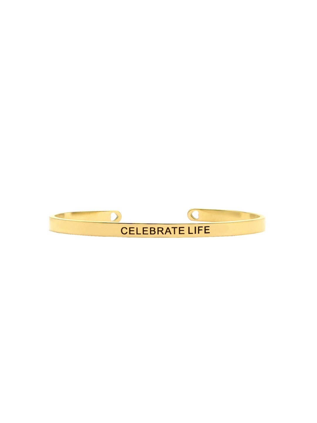 

JOKER & WITCH Gold-Plated Stainless Steel Celebrate Life Mantra Band