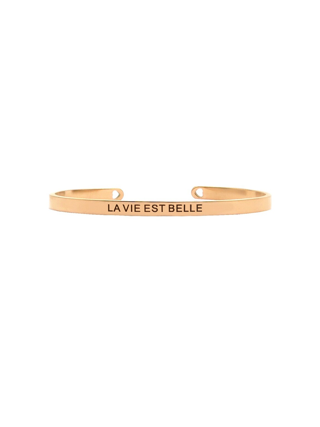 

JOKER & WITCH Rose Gold-Plated Stainless Steel La Vie Est Belle Mantra Band