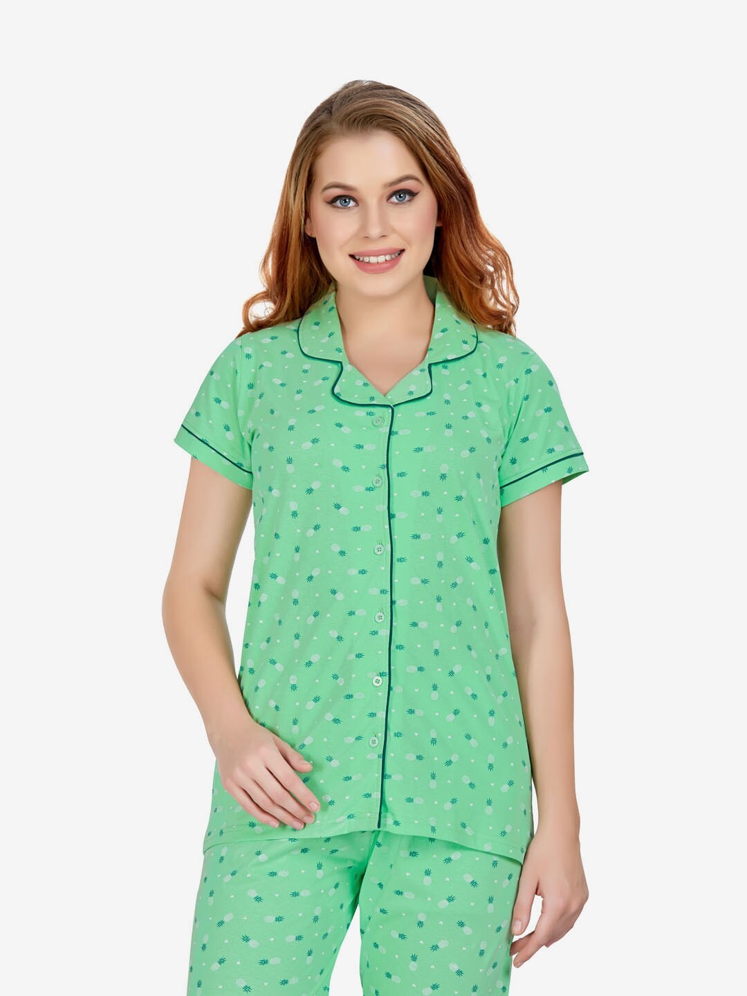 

Lenissa Women Green Printed Night suit