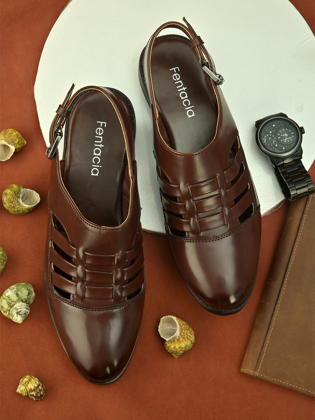 

Fentacia Men Brown Comfort Sandals