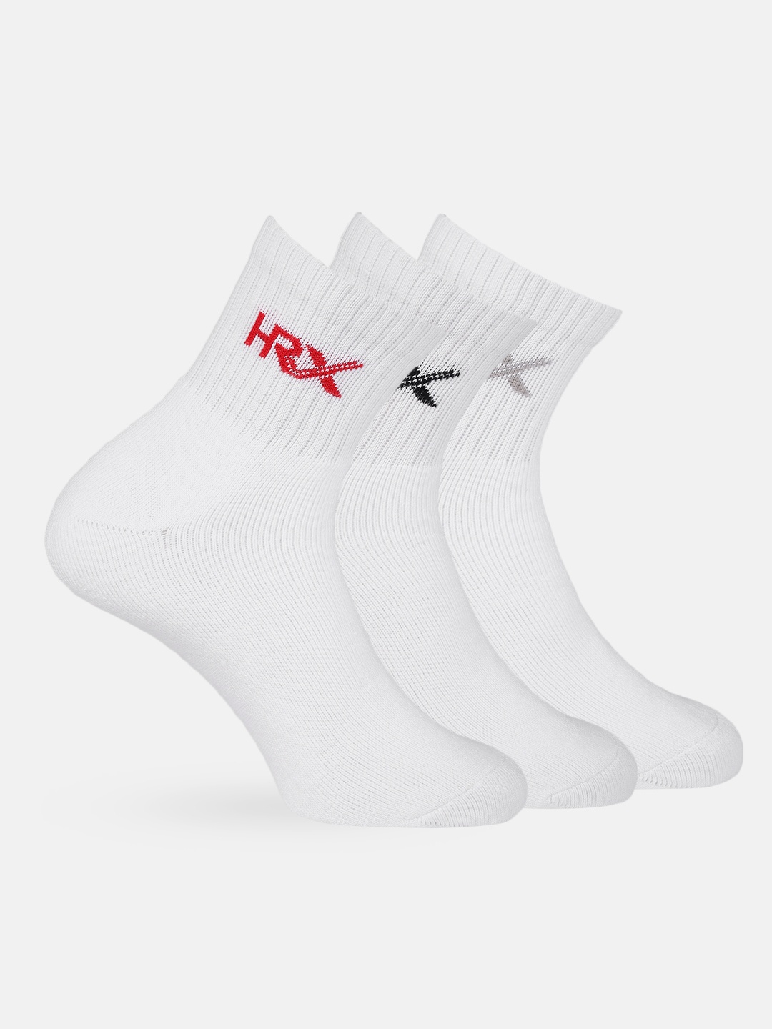 

HRX by Hrithik Roshan Men Quarter length Pack of 3 Terry Socks, White