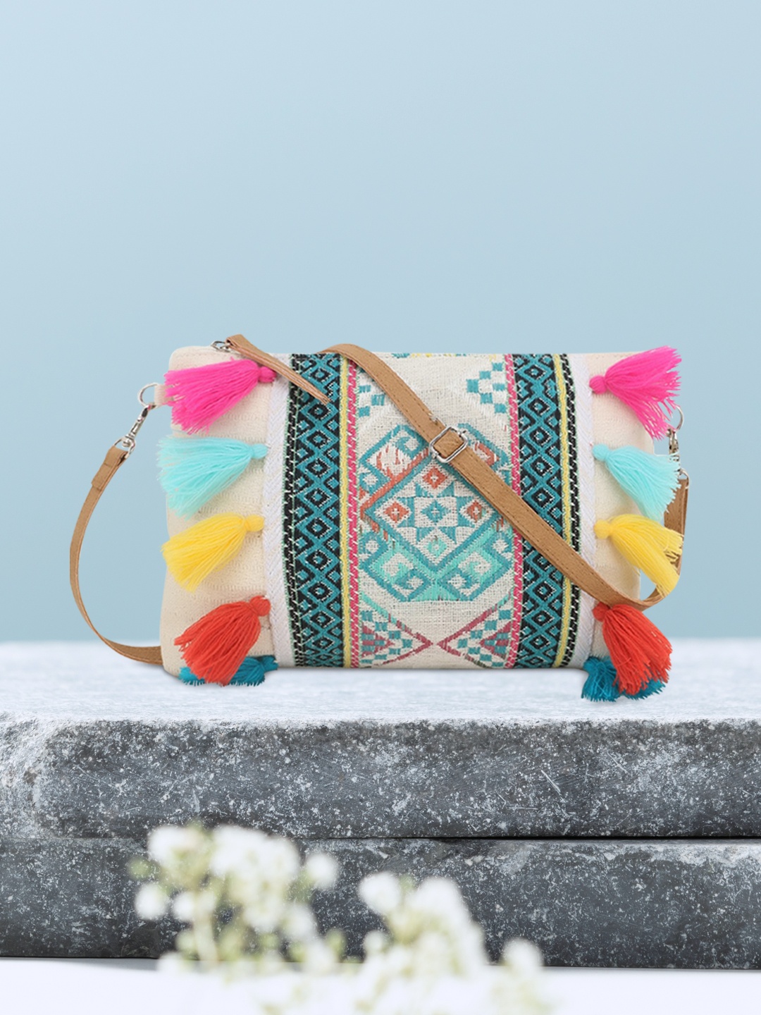 

Anekaant Off-White Embellished Sling Bag