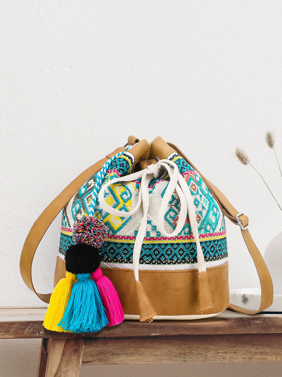 

Anekaant Off-White Embroidered Sling Bag