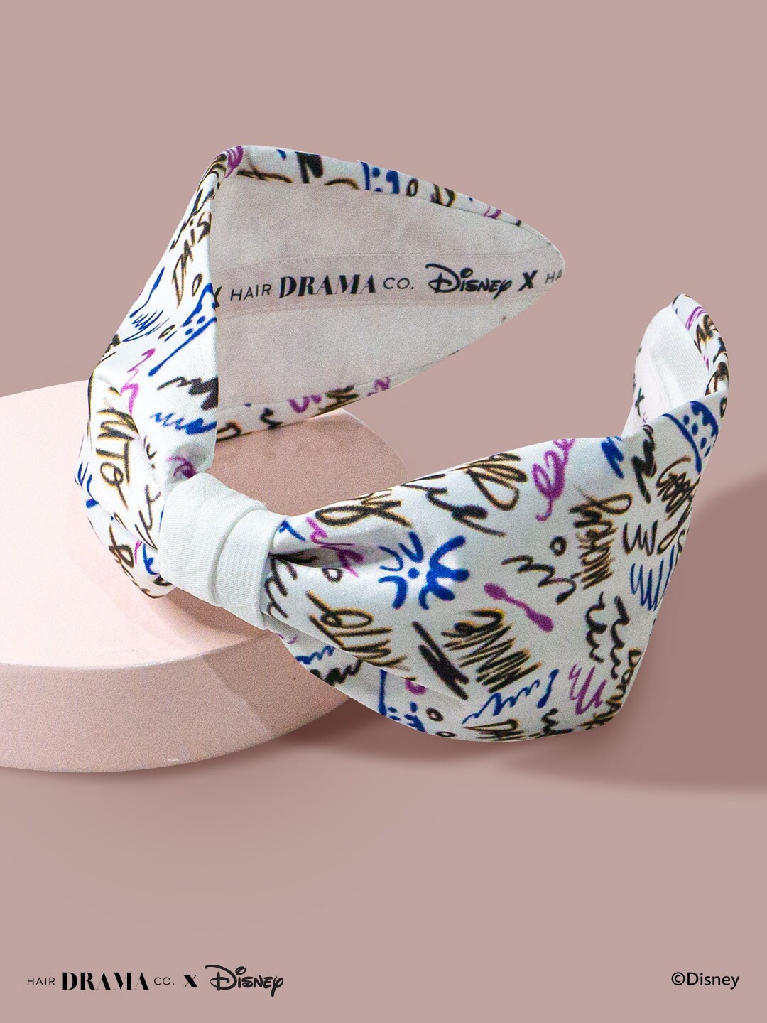 

Hair Drama Company X Disney Mickey & Friends White & Blue Plain Knotted Headband