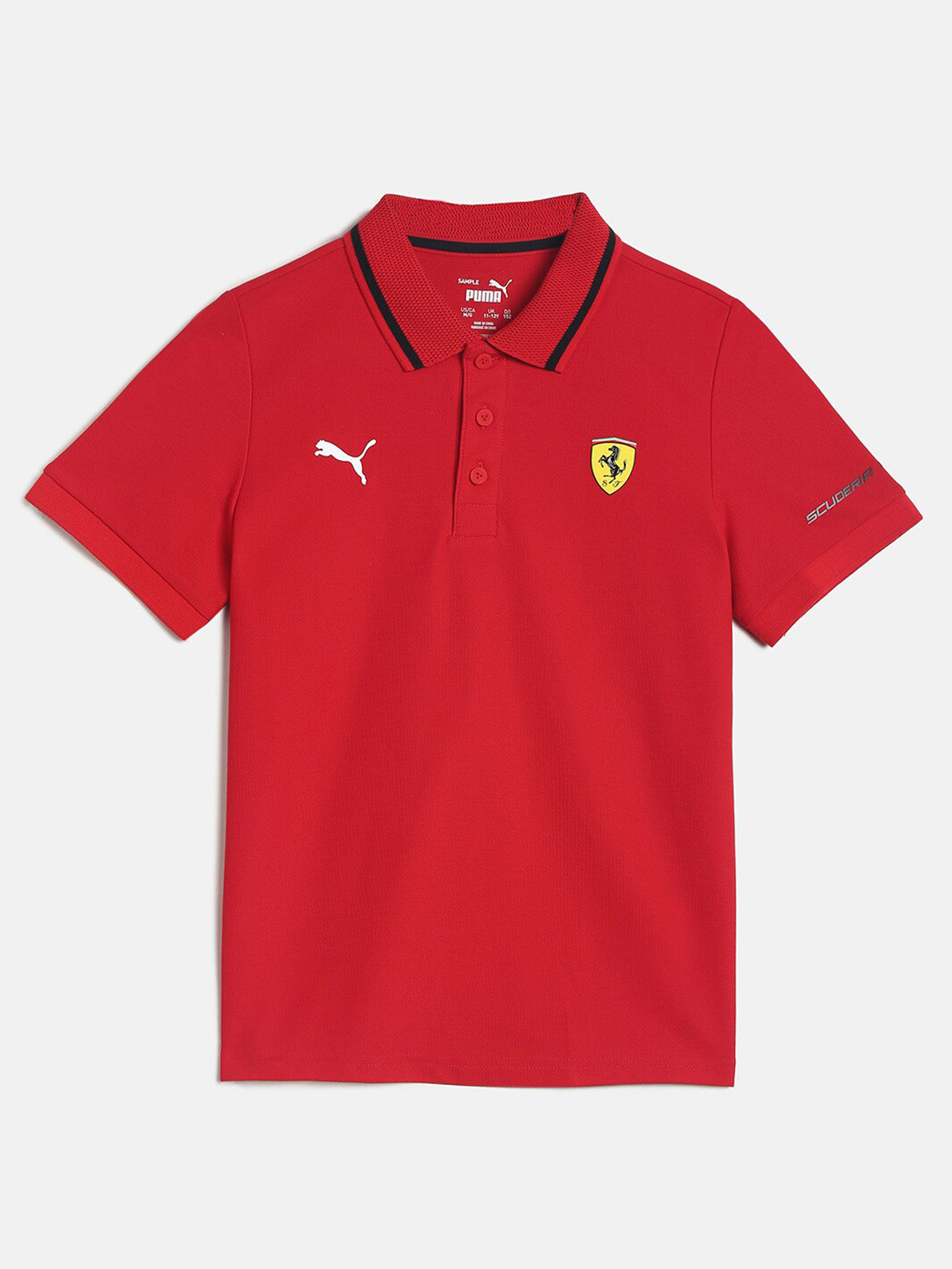 

Puma Unisex Kids Red Solid Scuderia Ferrari Kids Polo Rosso Corsa T-shirt