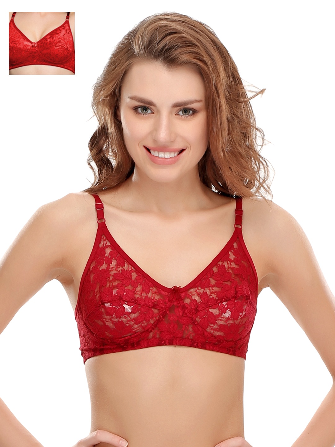 

Clovia Pack Of 2 Bra, Red