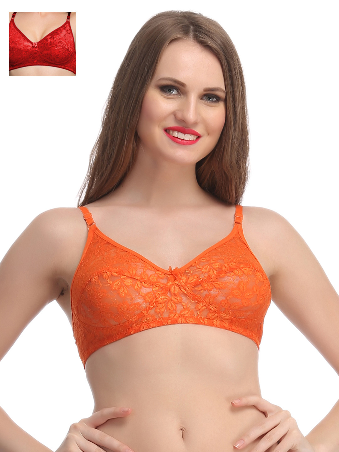

Clovia Pack Of 2 Bra, Orange