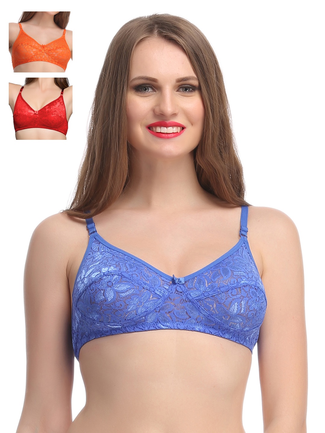 

Clovia Pack Of 3 Bra, Red