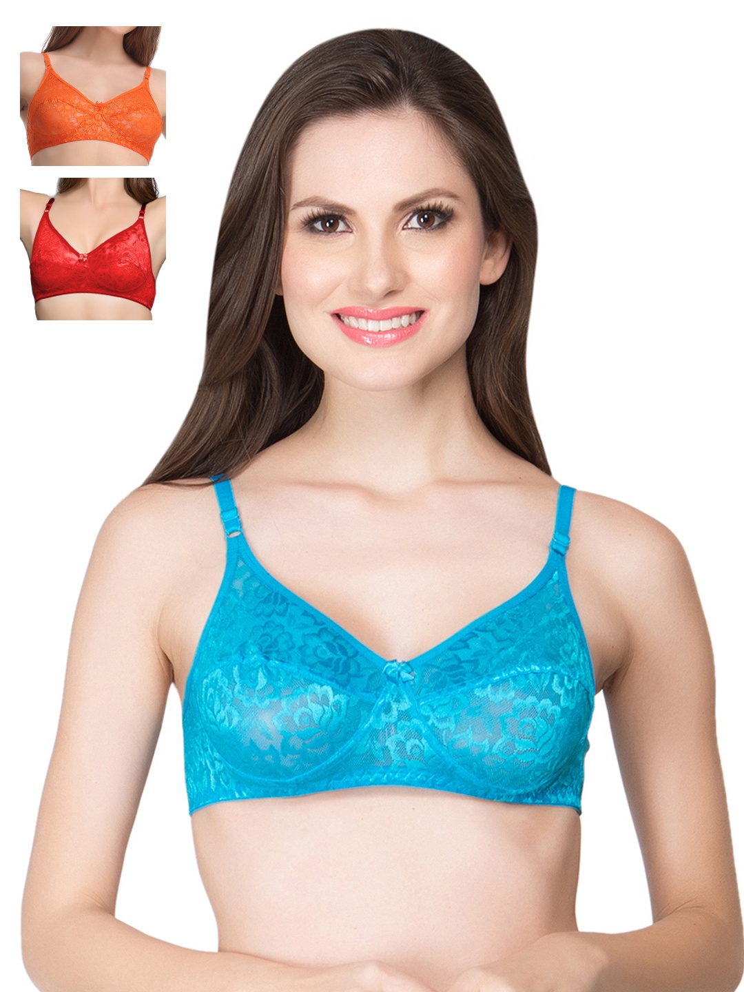 

Clovia Pack Of 3 Bra, Red