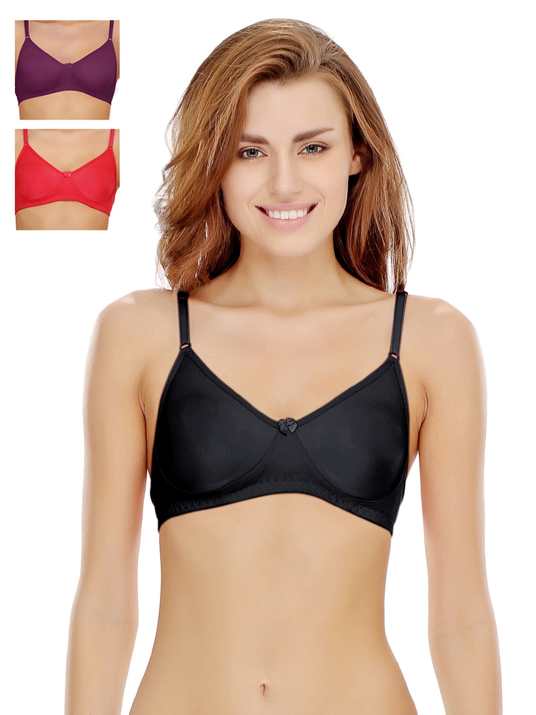 

Clovia Pack Of 3 Bra, Purple