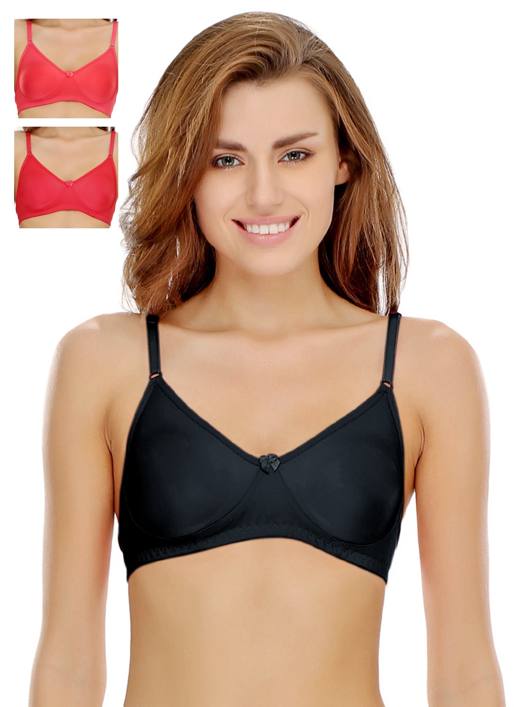 

Clovia Pack Of 3 Bra, Red