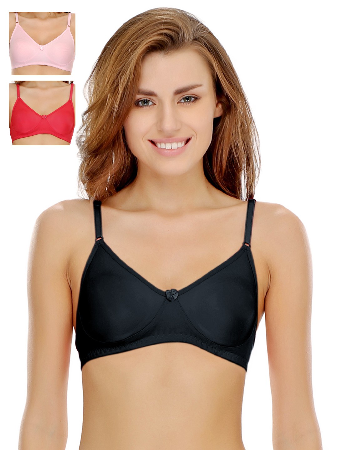 

Clovia Pack Of 3 Bra, Red